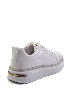 Beyaz Rugan  Kadın Sneaker K01377024008