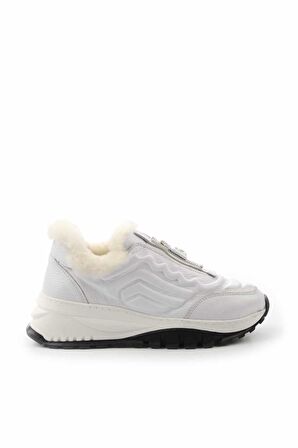 Beyaz Hakiki Deri Kadın Sneaker K01410055003