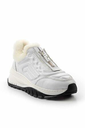 Beyaz Hakiki Deri Kadın Sneaker K01410055003