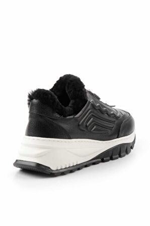 Siyah Hakiki Deri Kadın Sneaker K01410055003