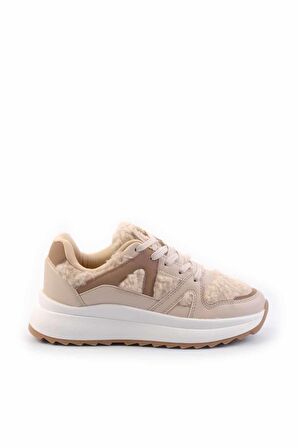 Bej Kürklü  Kadın Sneaker K01412200097