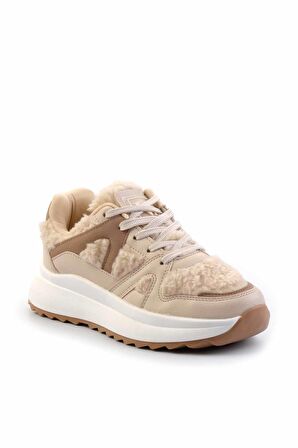 Bej Kürklü  Kadın Sneaker K01412200097