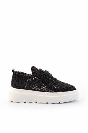 Siyah Örgü  Kadın Sneaker K01459301816