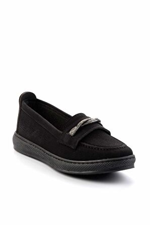 Siyah Nubuk  Kadın Loafer Ayakkabı K01451100301