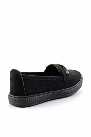 Siyah Nubuk  Kadın Loafer Ayakkabı K01451100301