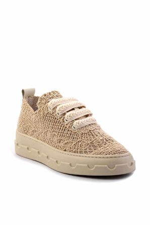 Bej Örgü  Kadın Sneaker K01459090716