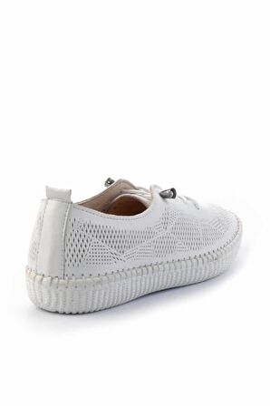 Beyaz Hakiki Deri Kadın Casual Ayakkabı K01462025003