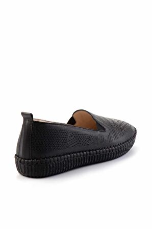 Siyah Hakiki Deri Kadın Babet K01462025103