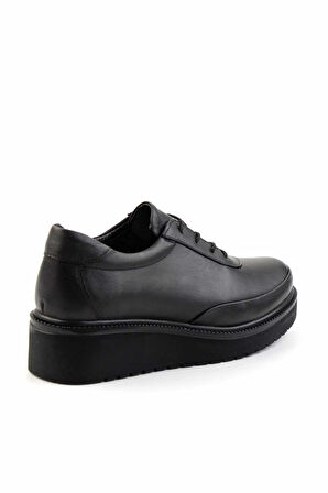 Siyah Hakiki Deri Kadın Casual Ayakkabı K01465090403