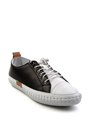 Siyah Hakiki Deri Kadın Sneaker K01465065403