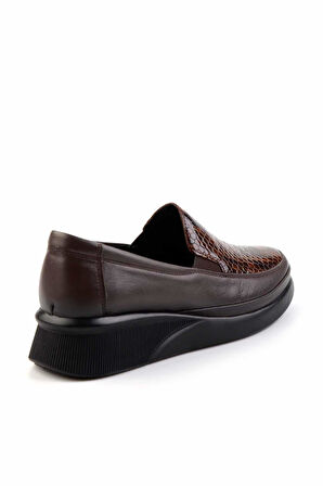 Kahve Kahve Yılan Hakiki Deri Kadın Casual Ayakkabı K01466030703