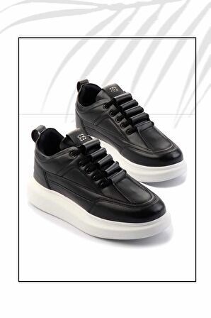 Siyah Beyaz  Kadın Sneaker K01478103409