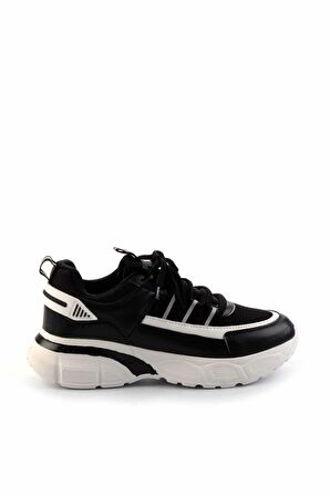 Siyah Beyaz  Kadın Sneaker K01478103609