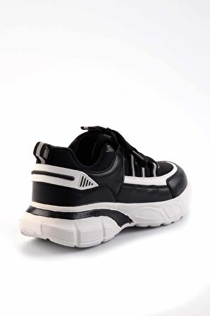 Siyah Beyaz  Kadın Sneaker K01478103609