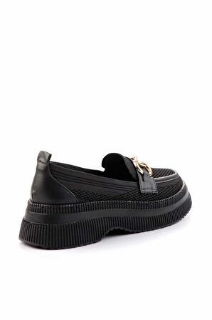 Siyah Triko  Kadın Loafer Ayakkabı K01474200582