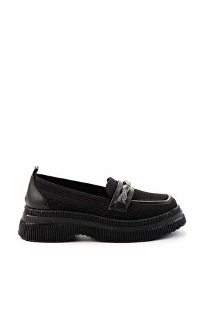 Siyah Triko  Kadın Loafer Ayakkabı K01474200882