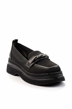 Siyah Triko  Kadın Loafer Ayakkabı K01474200882