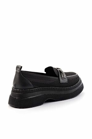 Siyah Triko  Kadın Loafer Ayakkabı K01474200882