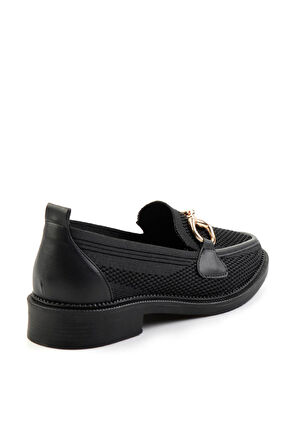 Siyah Triko  Kadın Loafer Ayakkabı K01474111182