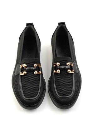 Siyah Triko  Kadın Loafer Ayakkabı K01474222282