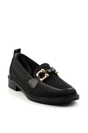 Siyah Triko  Kadın Loafer Ayakkabı K01474222282