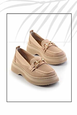 Nude Triko  Kadın Loafer Ayakkabı K01474200582