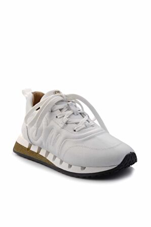 Beyaz Hakiki Deri Kadın Sneaker K01480046303