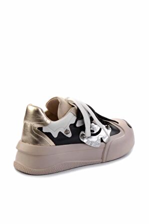 Siyah Hakiki Deri Kadın Sneaker K01480002703