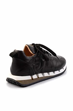 Siyah Hakiki Deri Kadın Sneaker K01480046303