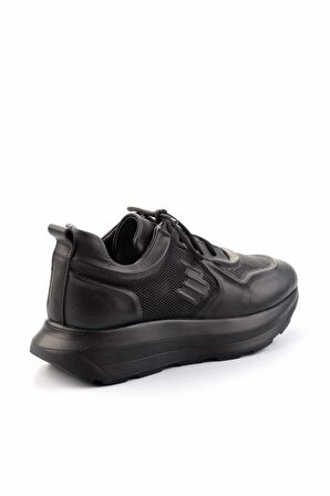 Siyah Hakiki Deri Kadın Sneaker K01480224203