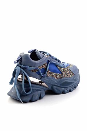 Kot Mavi Hakiki Deri Kadın Sneaker K01480004703