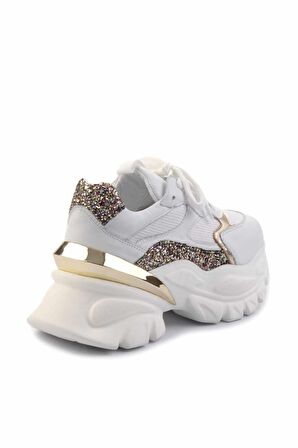 Beyaz Beyaz File Hakiki Deri Kadın Sneaker K01480004503