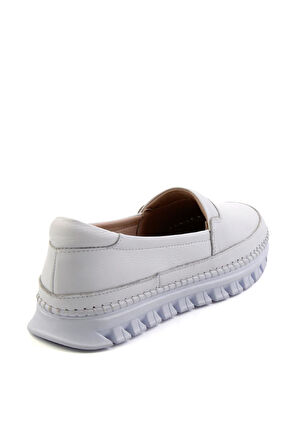 Beyaz Hakiki Deri Kadın Casual Ayakkabı K01518024403