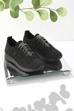 Siyah Örgü  Kadın Casual Ayakkabı K01511055516