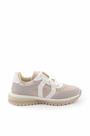 Bambi Bej Saten  Kadın Sneaker K01512242538