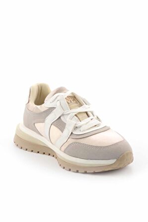 Bambi Bej Saten  Kadın Sneaker K01512242538