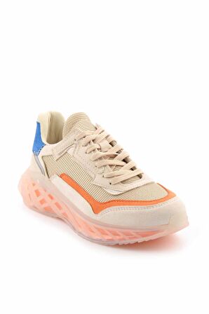 Krem Lacivert Süet  Kadın Sneaker K01512243702