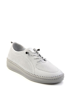 Beyaz Hakiki Deri Kadın Casual Ayakkabı K01523021203