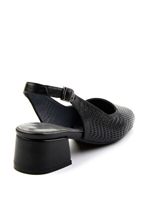 Siyah Leather Kadın Klasik Topuklu Ayakkabı K01531252103