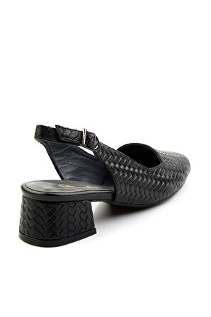 Siyah Leather Kadın Klasik Topuklu Ayakkabı K01531252216