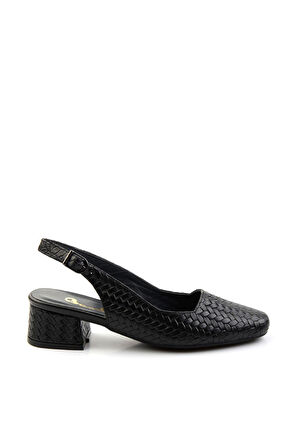 Siyah Leather Kadın Klasik Topuklu Ayakkabı K01531252216