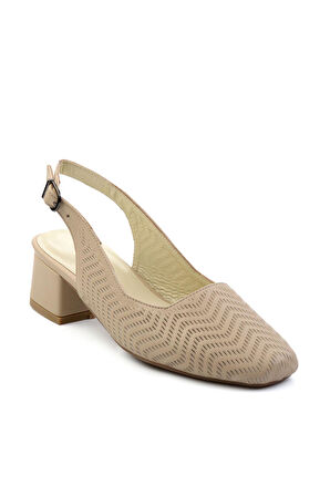 Bej Leather Kadın Klasik Topuklu Ayakkabı K01531252103