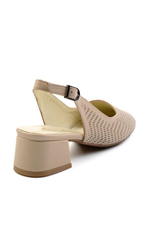 Bej Leather Kadın Klasik Topuklu Ayakkabı K01531252103