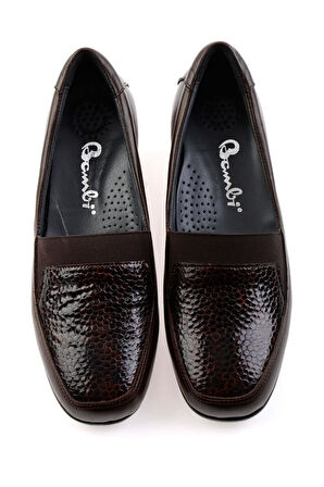 Kahve Hakiki Deri Kadın Dolgu Topuklu Ayakkabı K01531254003