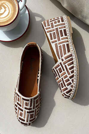 Bej Taba Leather Kadın Espadril K01534070628