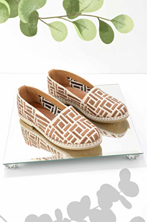 Bej Taba Leather Kadın Espadril K01534070628