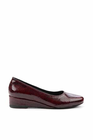 Bordo Kroko Hakiki Deri Kadın Casual Ayakkabı K01531530011