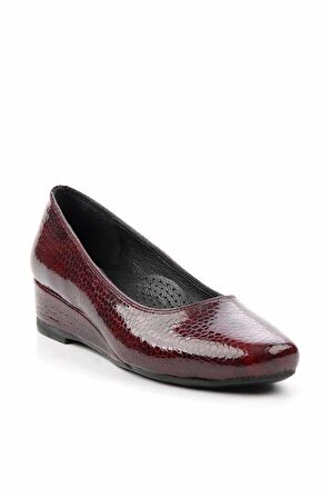 Bordo Kroko Hakiki Deri Kadın Casual Ayakkabı K01531530011