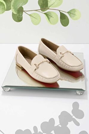 Bambi Bej  Kadın Loafer Ayakkabi K01542167309