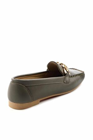 Bambi Haki  Kadın Loafer Ayakkabi K01542122009